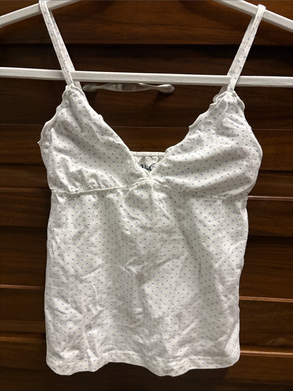 Brandy Melville NWT White with Blue Polkadot Camisole